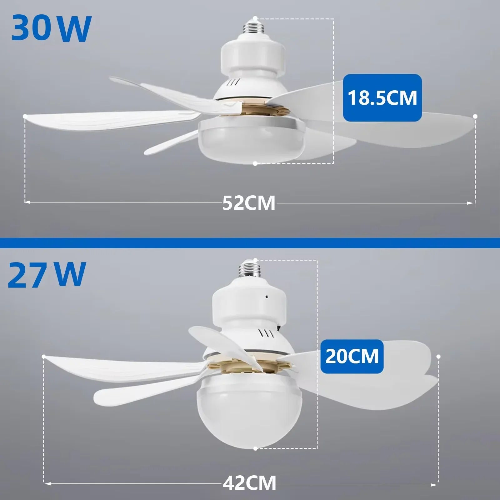 LED Ceiling Fan Light Dimmable Living Room Lamp Remote Control Color Changing