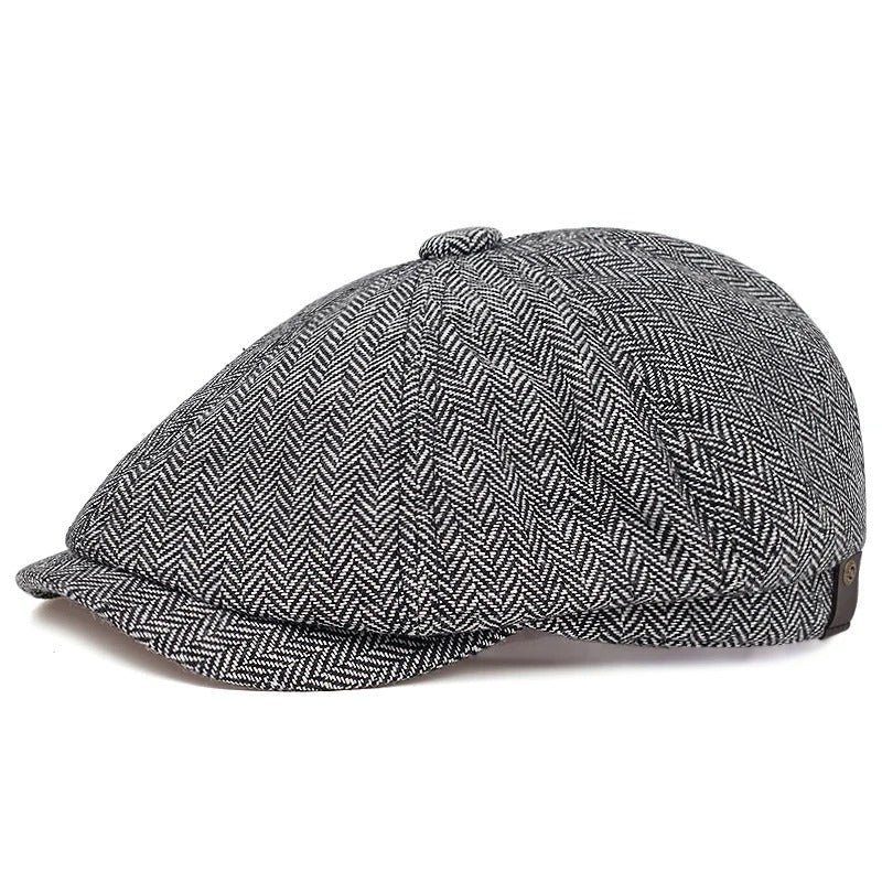 Baker Boy Peaky Blinders Hat Newsboy Flat Cap Herringbone Tweed Gatsby