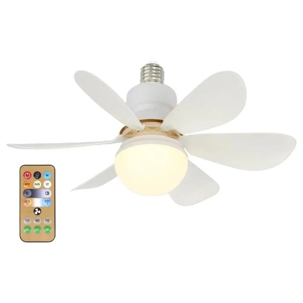LED Ceiling Fan Light Dimmable Living Room Lamp Remote Control Color Changing